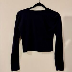 Babaton Black Long Sleeve Crop Top
